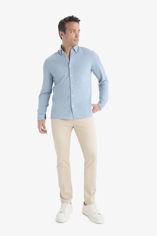 Defacto Regular Fit Polo Yaka Penye Uzun Kollu Gömlek E8067ax25aube422 Mavi