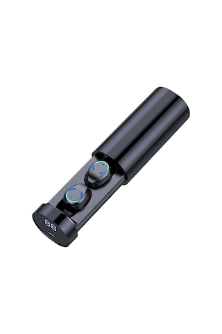F9-6 Tws Cvc8.0 Gürültü Önleyici Dokunmatik Bluetooth Kulaklık, Pull-out Silindirik Şarj Kutusu, Destek Led Güç Dijital Ekran Ve Çağrı Ve Siri Siyah