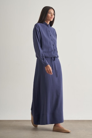 Mizalle Modal Karışımlı İndigo Mavi Maksi Evaze Etek İndigo