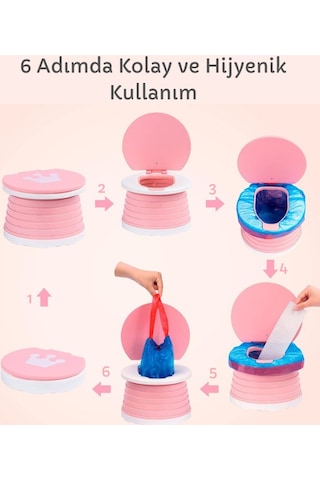 MooieBaby's Katlanabilir Çocuk Tuvaleti, Carry Potty,Pembe