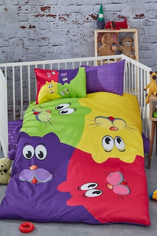 Bonjardinhome Dijital Baskılı 3d Pamuklu Bebek Nevresim Takımı Mor