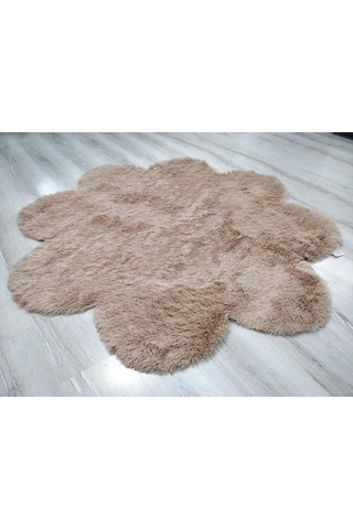 Doğuş Tavşan Tüyü Bej 120X120 Cm Papatya Şeklinde Halı