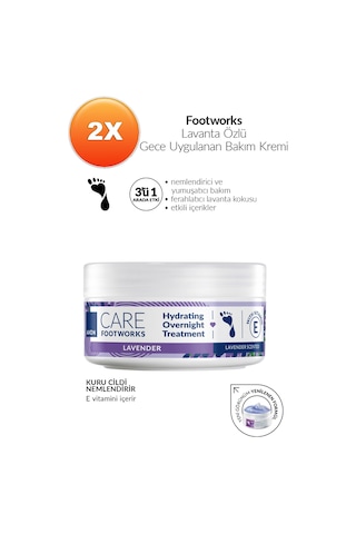Footworks Lavanta Özlü Gece Uygulanan Bakım Kremi 150ml İkili Paket