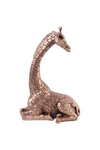 Homyl Reçine Heykelcik Tahsil Dekorasyon Zürafa Heykeli Dolap 22cmx32cm