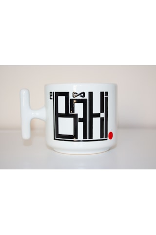 El Baki Esma Serisi T Kulplu Seramik Beyaz Kupa Bardak Hediyelik Beyaz