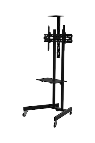 Alpin TV/Fuar Standı Video Kamera Askı Aparatlı Metal Ayaklı Tekerlekli TV Sehpası/Ünitesi