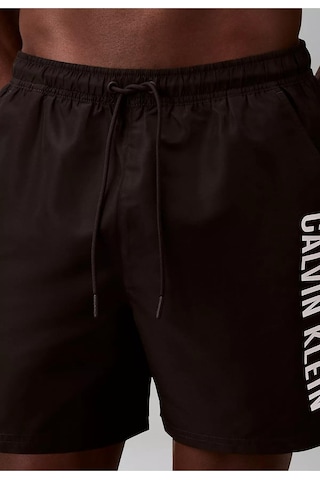Calvin Klein Erkek Logo Baskılı Hızlı Kuruyan Kumaş Beli Lastikli Siyah Deniz Şortu Lv00n61047-ub1-13397 Siyah