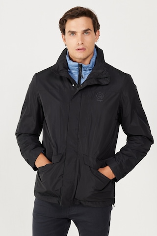 Wrangler All Terrain Gear Relaxed Fit Geniş Kesim Dik Yaka Çift Kullanımı Siyah Mavi Parka W232281001 Mavi - Siyah