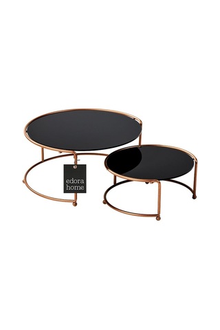 Rose Sunumluk 2'li Küçük Boy Metal Sunumluk Hediyelik Dekorasyon İkramlık / Siyah Pleksi / Paslanmaz