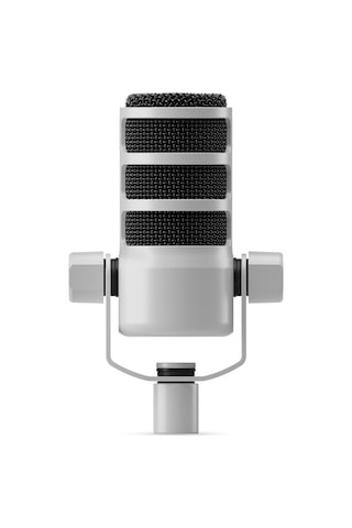 Podmic: Beyaz Profesyonel Dinamik Podcast / Broadcast Mikrofon