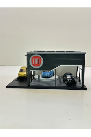 3d Baskı 1/64 Ölçekli Fiat Showroom Tasarımlı Diorama Araç Sergileme Garajı