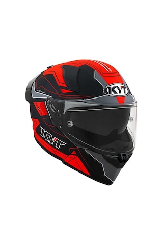 Kyt R2r Kapalı Kask Mat Gri - Kırmızı - Siyah