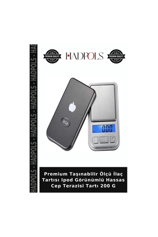Premium Taşınabilir Ölçü Tartısı Ipod Görünümlü Hassas Cep Terazisi Tartı 200 G