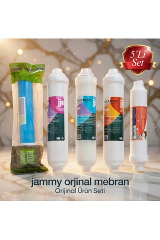 Jammy Filter 5'li Su Arıtma Filtre Seti Mebranlı Premium Kalite Jammy Membran