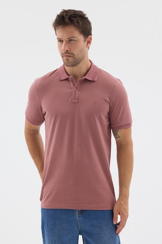 İmza Pembe Polo Yaka Pike Kısa Kol Slim Fit %100 Pamuk Tişört 1011260171 Koyu Gülkurusu