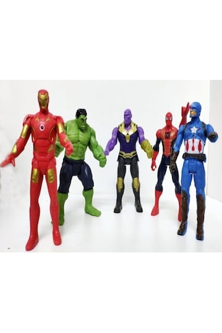Ramo'S Store Avengers 5 Li Işıklı Set Örümcek Adam Hulk Thanos Kaptan Amerika Demir Adam