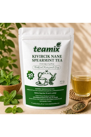 Kıvırcık Nane Çayı & Spearmint Tea 20 Süzen Poşet Teamix