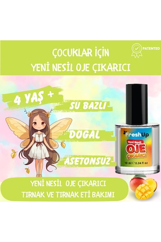 Freshup Yeni Nesil Çocuk İçin Mango Kokulu Oje Çıkarıcı 10 ML
