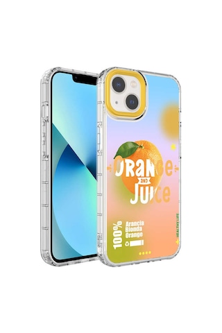 Apple Uyumlu iPhone 13 Kamera Korumalı Renkli Desenli Sert Silikon Zore Korn Kapak