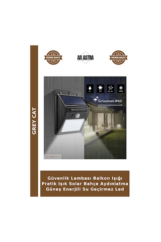 Güvenlik Lambası Balkon Işığı Pratik Işık Solar Bahçe Aydınlatma Güneş Enerjili Su Geçirmez Led