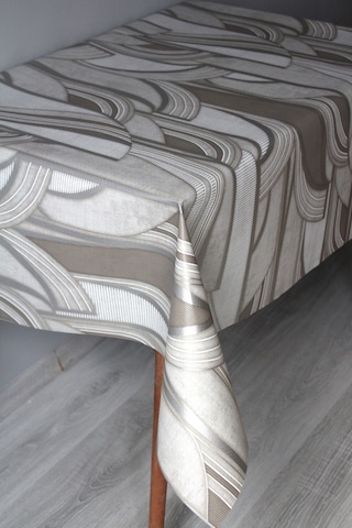 Elyaf Silinebilir Pvc Muşamba Masa Örtüsü 1251-1 Metalikçizgi Gümüş