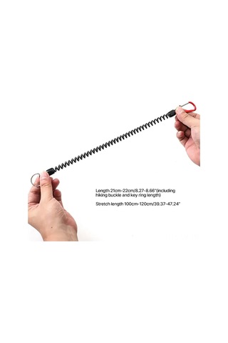 Vkemall 5 Adet Kırmızı Kayıp Engelleme Yaylı Kordon, Multifonksiyonel Montaj Kanca, Balıkçılık Aksesuarı, 16-120 Cm Genişletilebilir