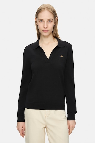 Ucla Irene Siyah Polo Yaka Triko Metal Logolu Standard Fit Kadın Triko Siyah