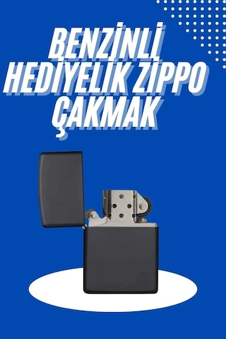 Mey İthalat Doldurulabilir Siyah Benzinli Çakmak Metalik