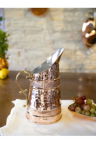 Bakır Boza Sürahi Parlak Bakır