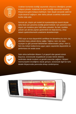 Supra Plus 2000 Watt Gss20p Kumandalı Elektrikli Isıtıcı