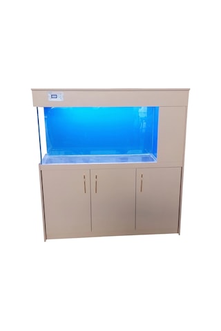 Kanki Pet 135 Cm Yandan Sumplı Cappuccino Mdf Mobilyalı Akvaryum Kumandalı Led Aydınlatmalı