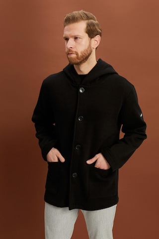 Alexandergardi Alexandergardı Kapüşonlu İçi Şardonlu Oversize Ceket E22-60700 Siyah