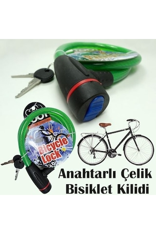 Çelik Bisiklet Kilidi Anahtarlı