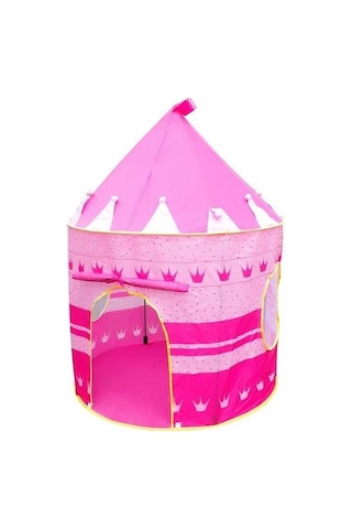 Ebitda Çocuklar İçin Pembe Şato Çadırı - 105x105x135cm Katlanabilir Pembe