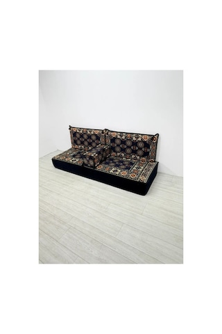 Şark Köşesi Takımı Lacivert Buhara Modeli 4 Parça 20 Cm Minder Kalınlığı