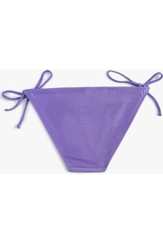 Koton Parlak Brazilian Bikini Altı Yanları Bağlama Detaylı Mor 4sak00051mm 4SAK00051MM349