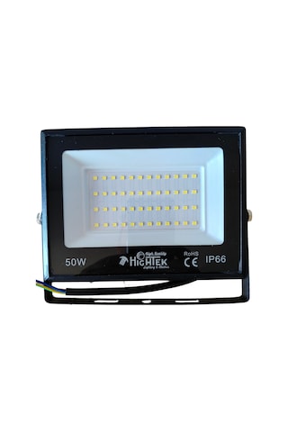 50 Watt Led Projektör 4500 Lm, Beyaz Işık, Ip 66 Su Geçirmez Siyah Kasa