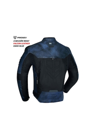 Prosev Falcon Leather 4 Mevsim Mont Dark Blue 3xl