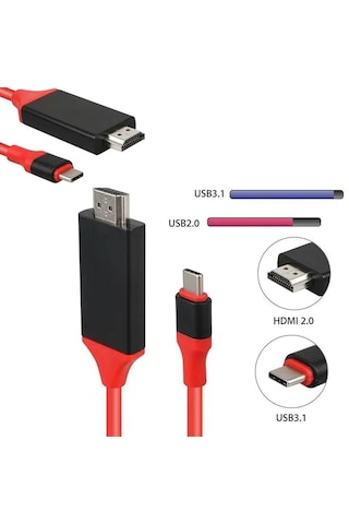 Type C To Hdmı Kablo Type-c 4k Hdmı Hdtv Çevirici Kablo 2m