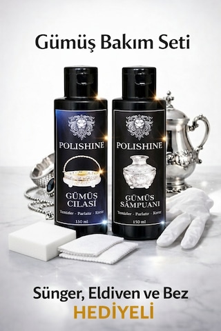 Gümüş Temizleme Ve Parlatma Seti Şampuan 150ml + Cila 150ml