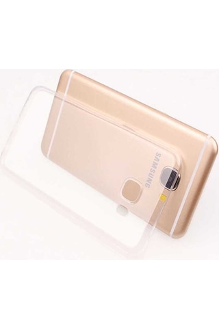 Samsung Uyumlu Galaxy C7 Kılıf Zore Kamera Korumalı Süper Silikon Kapak Renksiz
