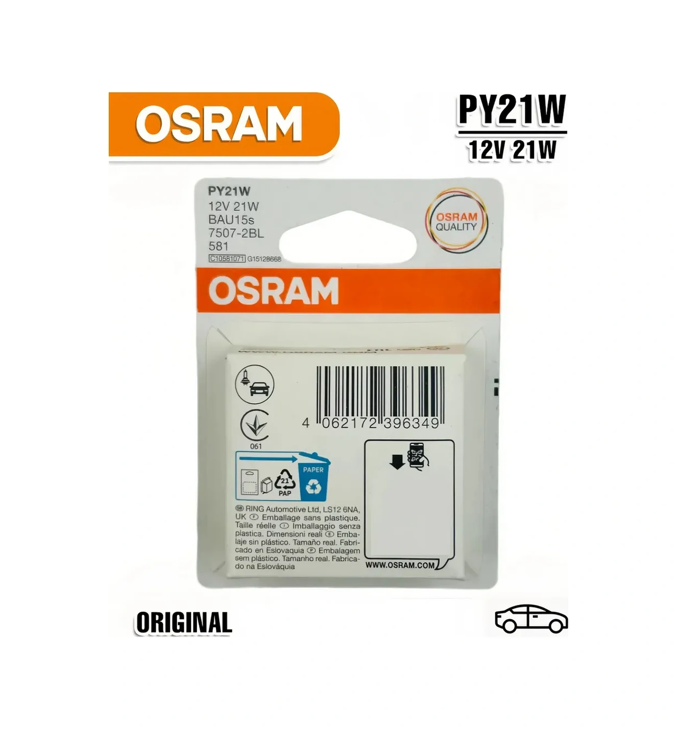 Osram Araç Sinyalleri İçin Lambalar Py21w 12v Bau15s 158705203