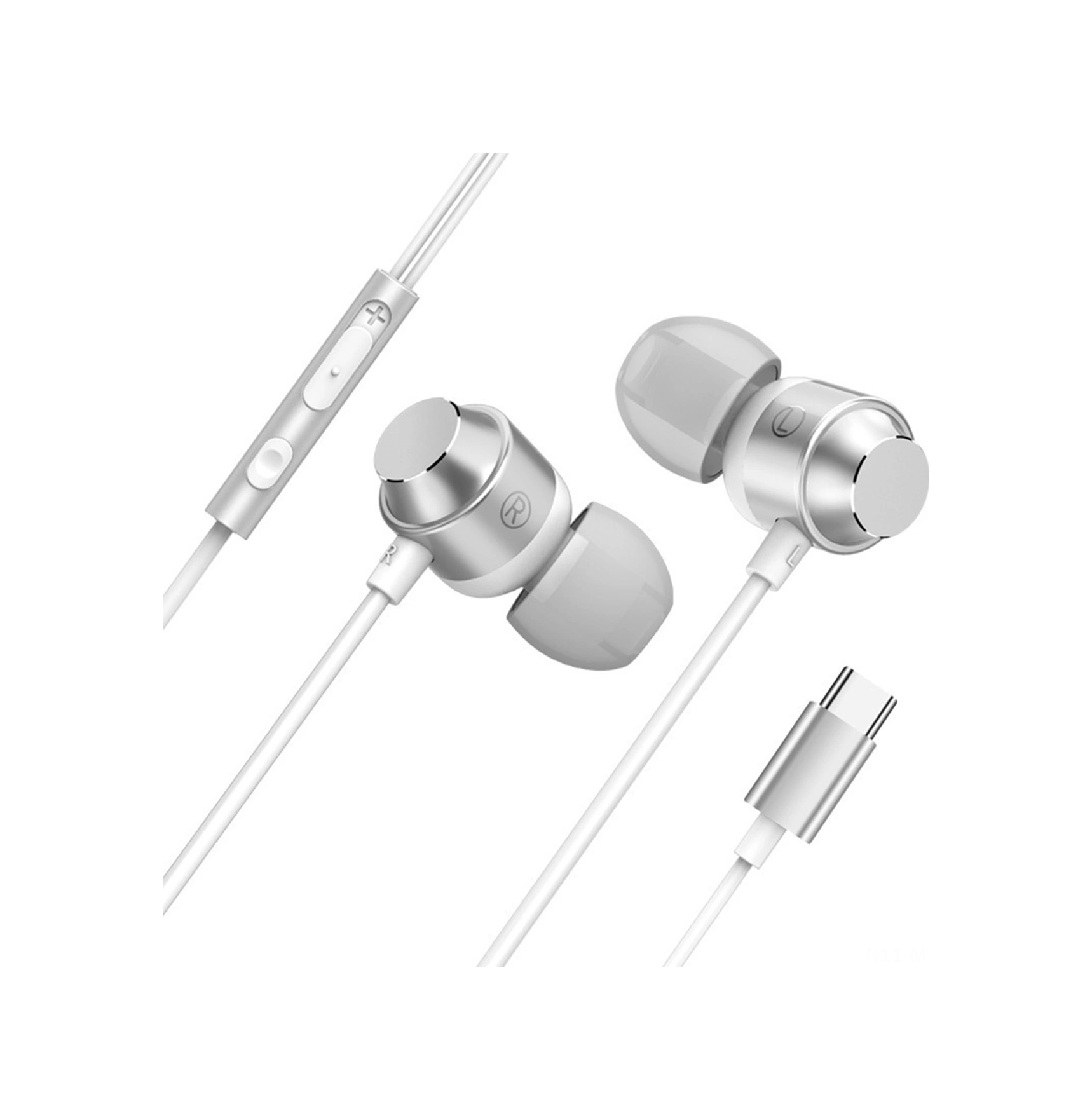 Moveevo Type-c Konnektörlü Kulak İçi Kulaklık, Mıknatıslı Uç, Mikrofonlu, Ses Kalitesi, Gümüş Rengi Diğer