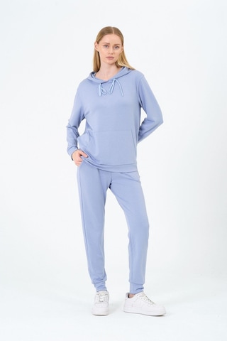 Kadın Yumuşak Kumaş Kapşonlu Eşofman Takımı Çok Renkli