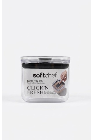 Fresh Hava Geçirmez Kare Plastik Erzak Kabı 700 Ml - Vakumlu Tek Tuş Kapaklı Şeffaf Plastik Bakliyat, Un Ve Şeker Saklama Kabı, Bpa İçermez 10,5x10,5x9cm
