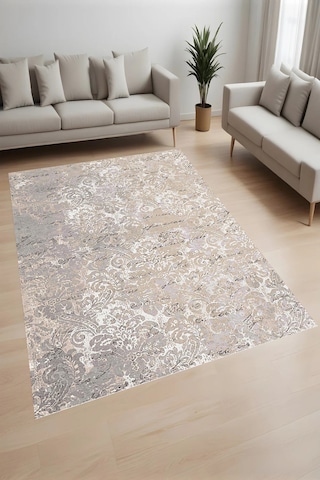 Eliana Home Dijital Baskı Yıkanabilir Kaymaz Taban Salon Halısı Ve Yolluk Rvg0997-fnl248 Bej