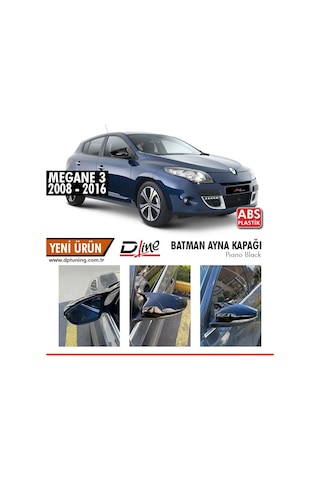 Otoçizgi Renault Megane 3 Yarasa Ayna Kapağı Parlak Siyah (2008 - 2016) Otoçizgi