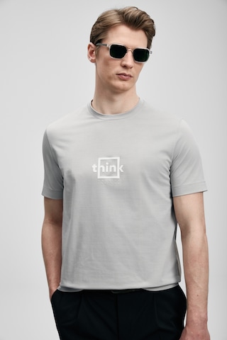 Lufian Thınk Modern Grafik T- Shirt Gri Gri 111020310100150