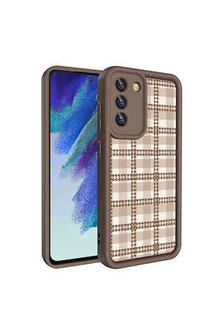 Galaxy Uyumlu S21 Fe Kılıf Kamera Korumalı Baskılı Arka Yüzey Klas Kapak - Siyah Siyah Siyah