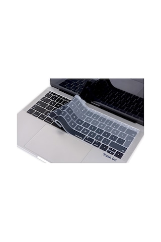 Laptop Apple Uyumlu MacBook Pro Klavye Koruyucu Ombre Türkçe Q A1534 A1708 İle Siyah Gri